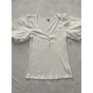 New with Tags Old Navy Puff Sleeve Shirt Women’s L Tall Classy White Blouse